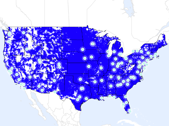 Cell Phone Coverage Map: 5G/4G LTE Network